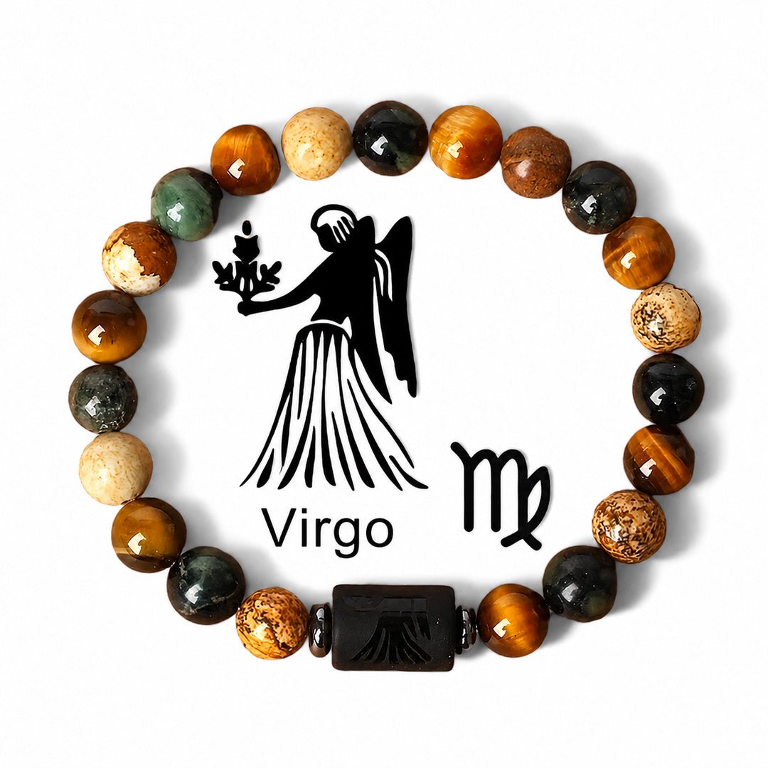 Pulsera con signo zodiacal de piedras naturales Moodiak - Moroveta