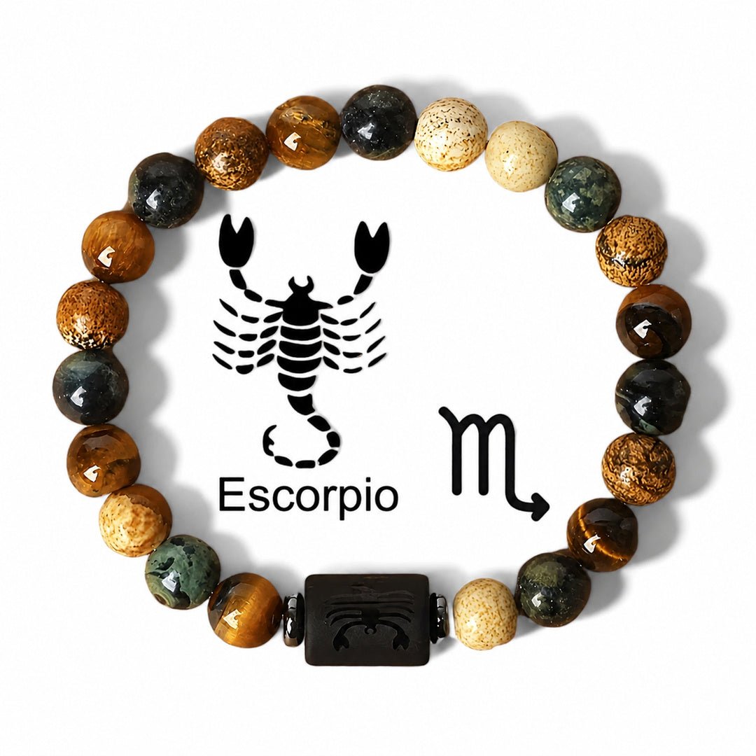 Pulsera con signo zodiacal de piedras naturales Moodiak - Moroveta