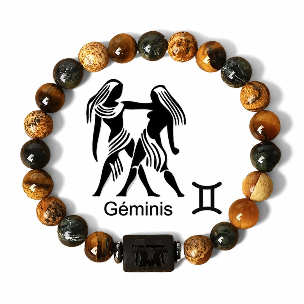 Pulsera con signo zodiacal de piedras naturales Moodiak - Moroveta