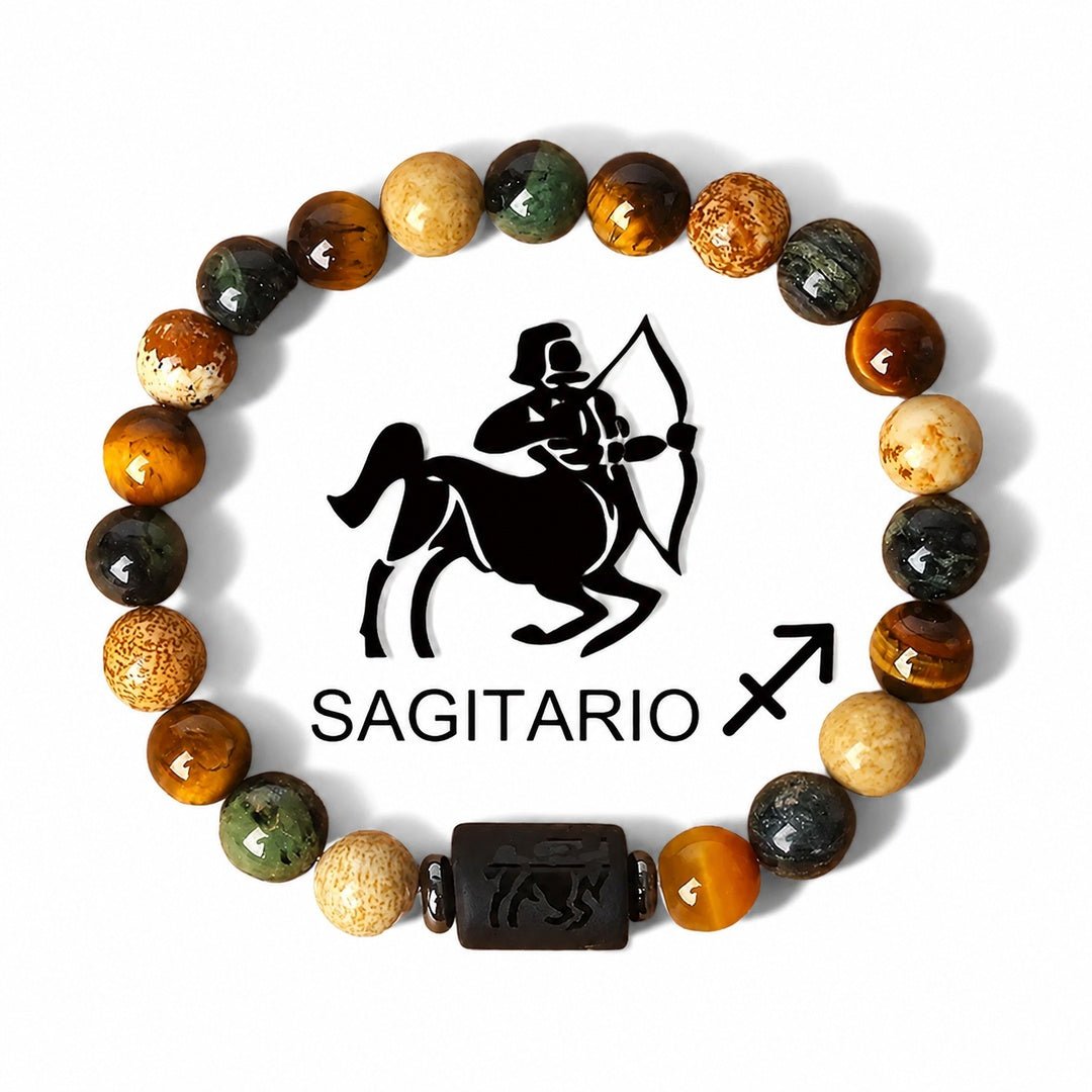 Pulsera con signo zodiacal de piedras naturales Moodiak - Moroveta
