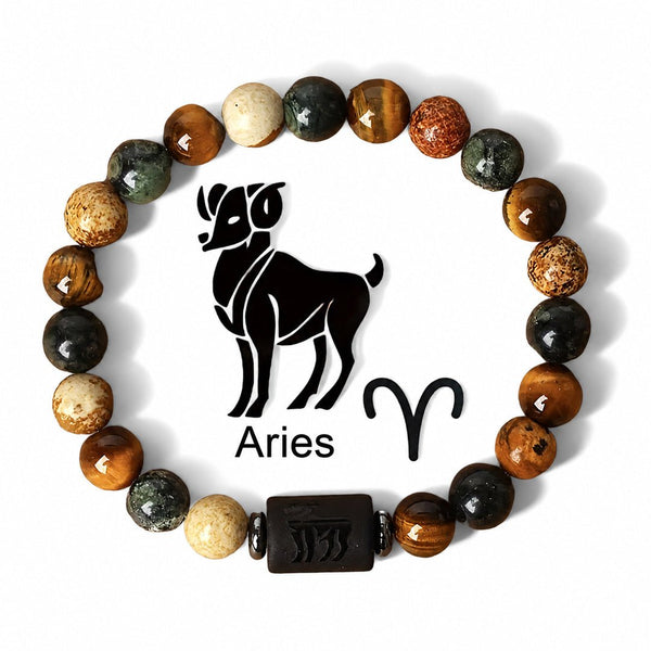 Pulsera con signo zodiacal de piedras naturales Moodiak - Moroveta