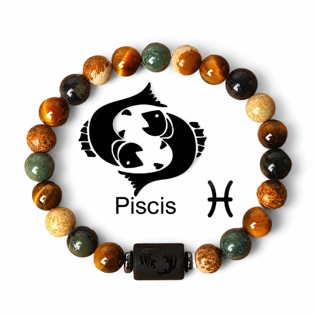 Pulsera con signo zodiacal de piedras naturales Moodiak - Moroveta