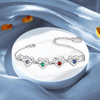 Pulsera corazones unidos con nombres y piedra natal - Moroveta