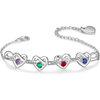 Pulsera corazones unidos con nombres y piedra natal - Moroveta