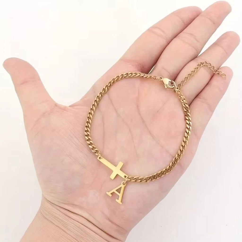 Pulsera Cruz con Inicial Personalizada (Oferta 2x1) - Moroveta