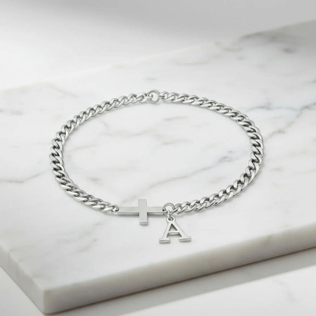 Pulsera Cruz con Inicial Personalizada (Oferta 2x1) - Moroveta