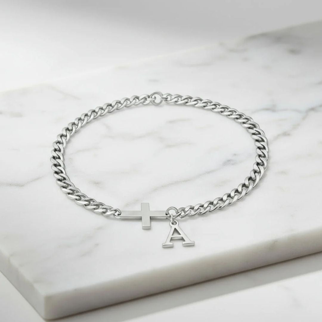 Pulsera Cruz con Inicial Personalizada (Oferta 2x1) - Moroveta