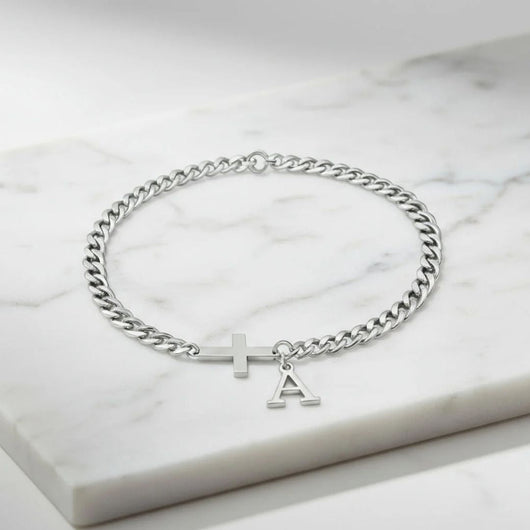 Pulsera Cruz con Inicial Personalizada (Oferta 2x1) - Moroveta