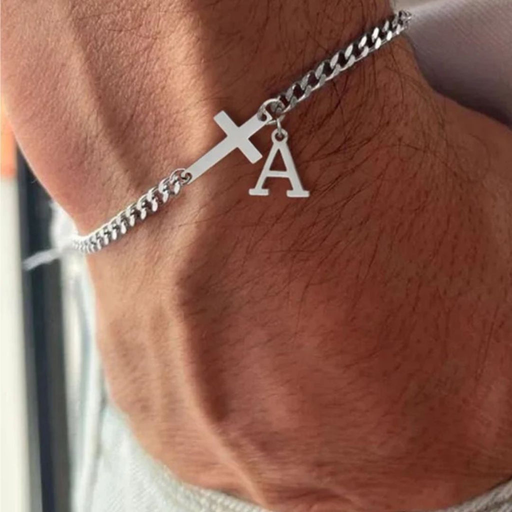 Pulsera Cruz con Inicial Personalizada (Oferta 2x1) - Moroveta