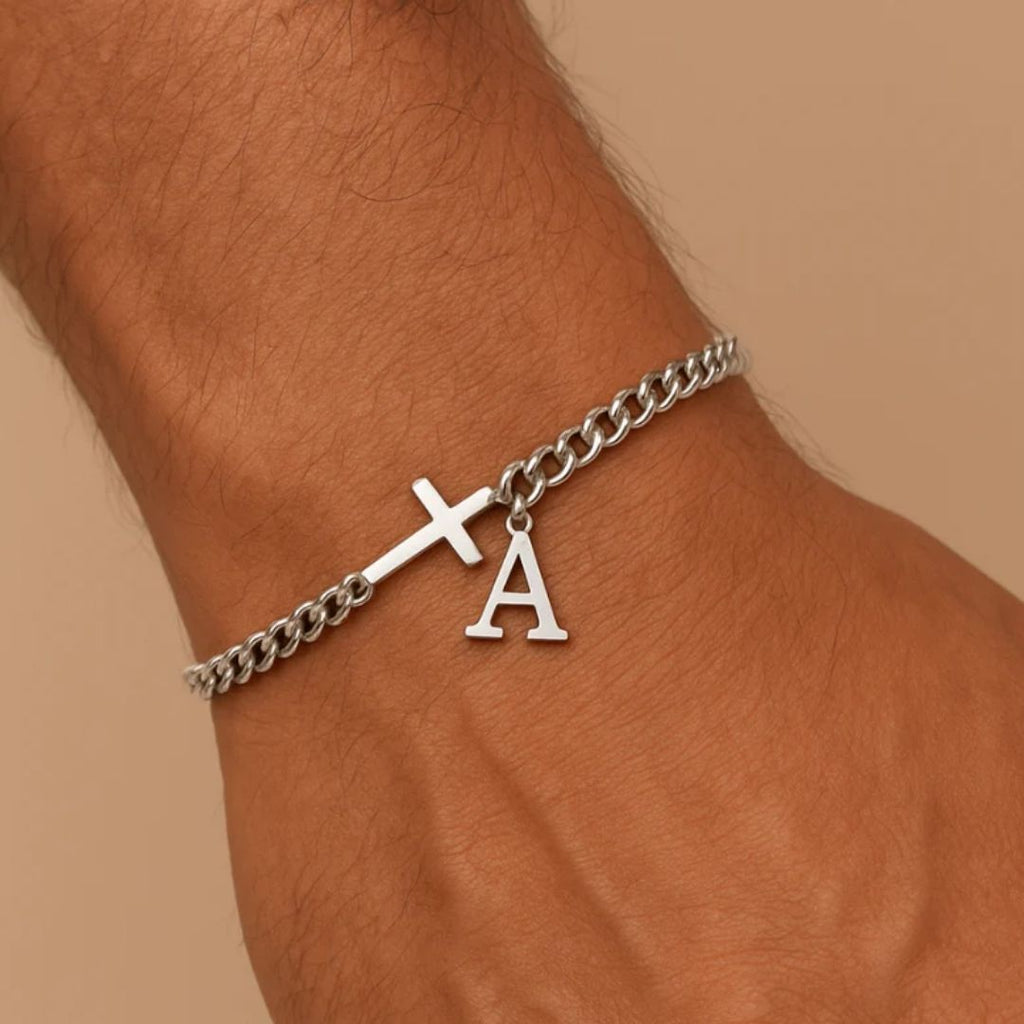 Pulsera Cruz con Inicial Personalizada (Oferta 2x1) - Moroveta