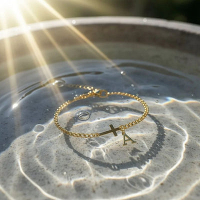 Pulsera Cruz con Inicial Personalizada (Oferta 2x1) - Moroveta