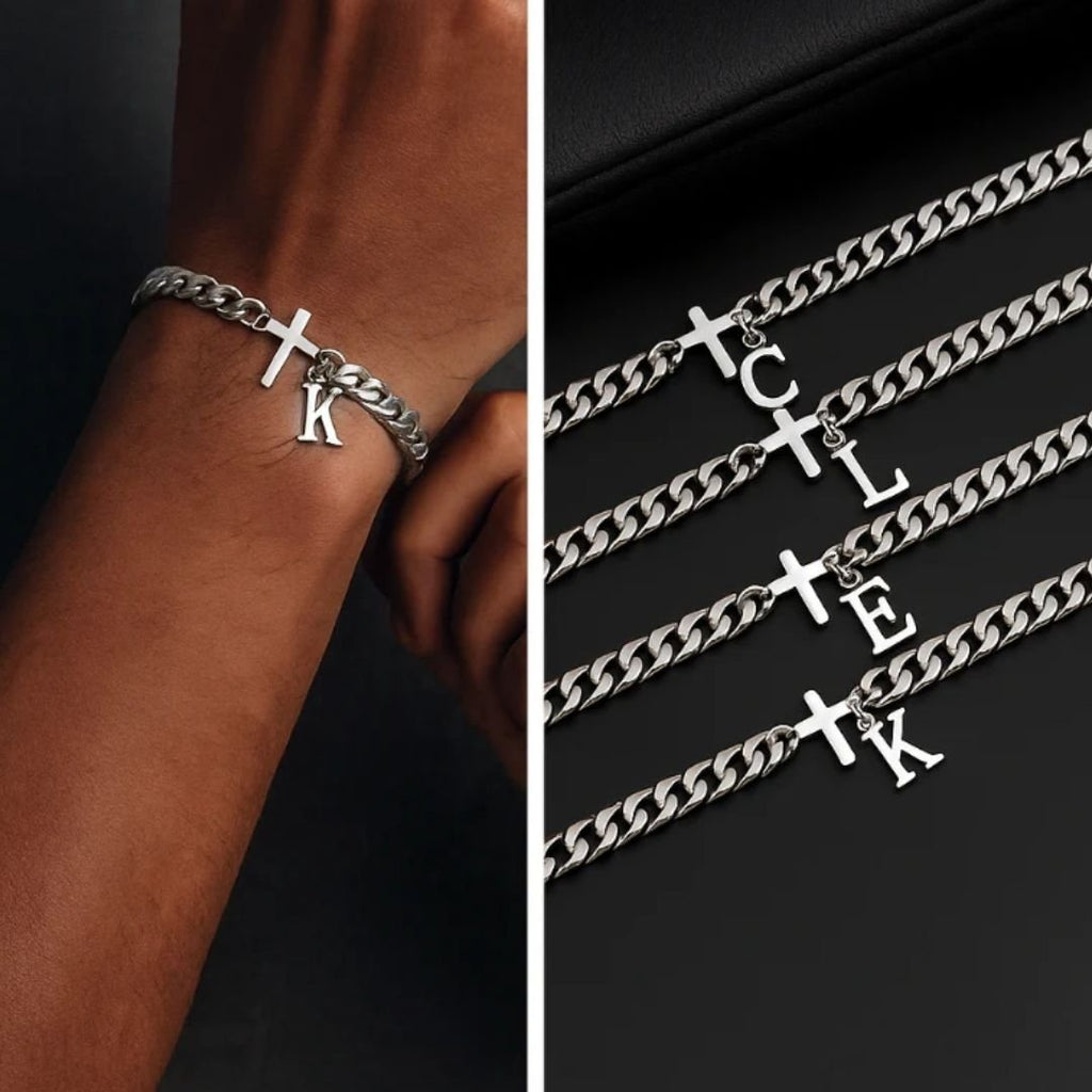 Pulsera Cruz con Inicial Personalizada (Oferta 2x1) - Moroveta