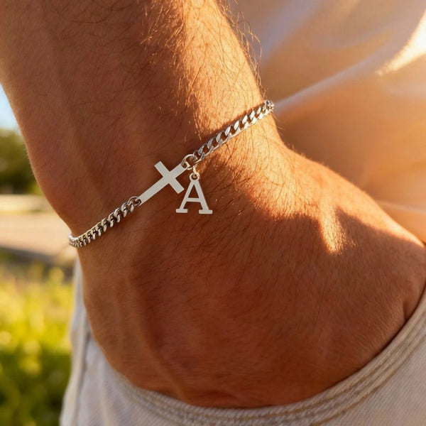 Pulsera Cruz con Inicial Personalizada (Oferta 2x1) - Moroveta