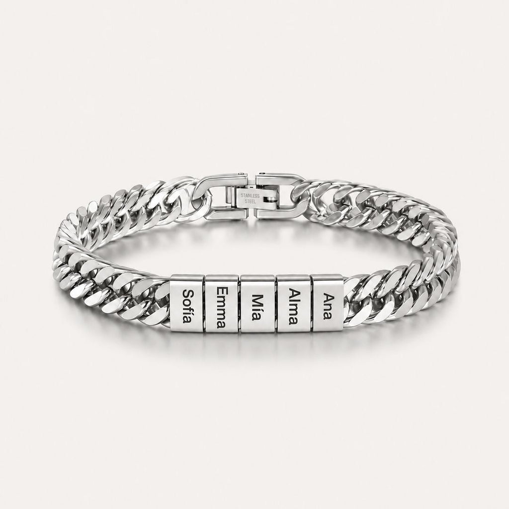 Pulsera cubana grabada para hombre - Moroveta