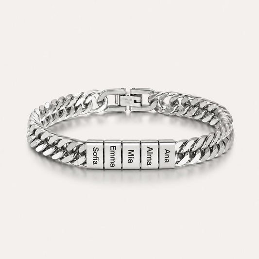 Pulsera cubana grabada para hombre - Moroveta