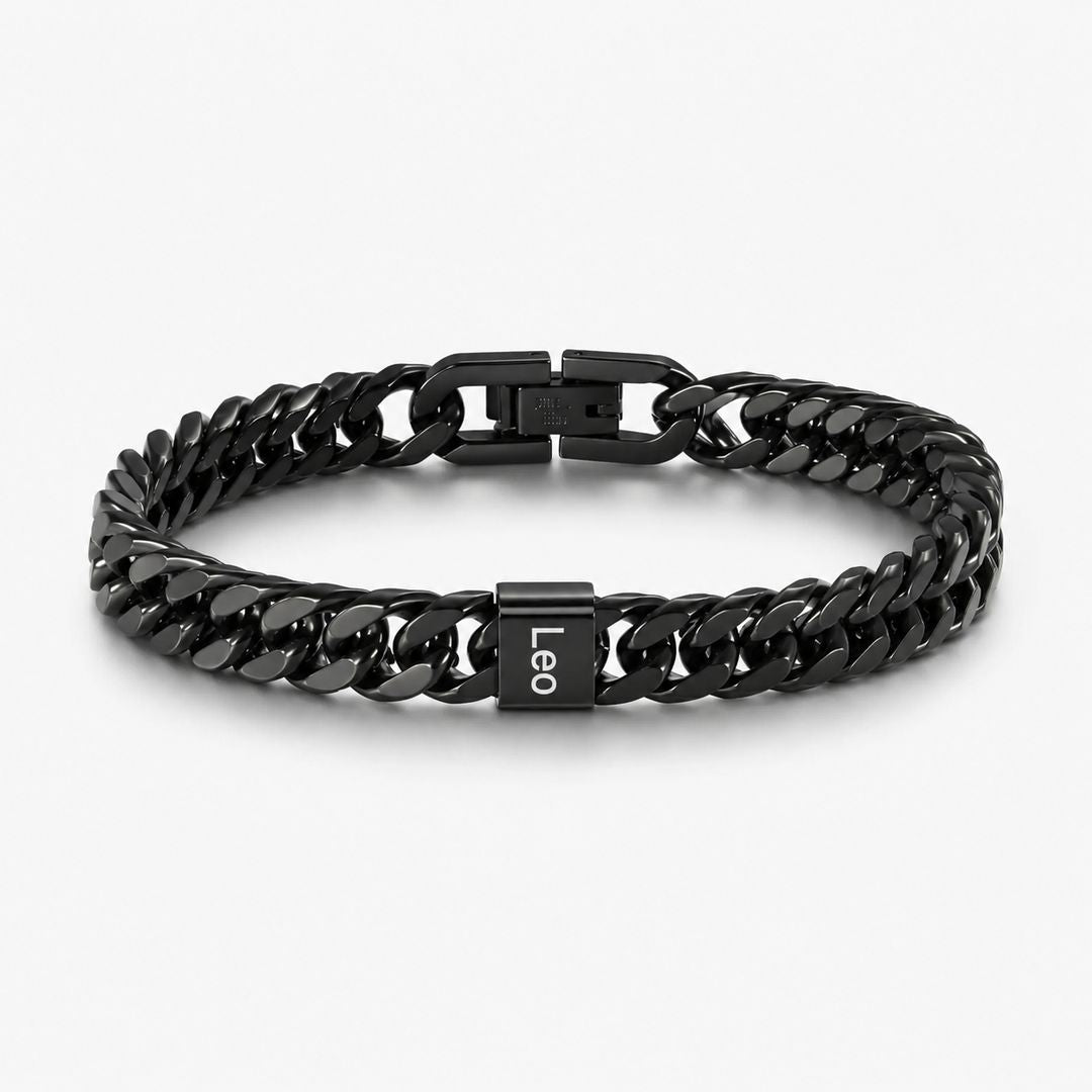 Pulsera cubana grabada para hombre - Moroveta