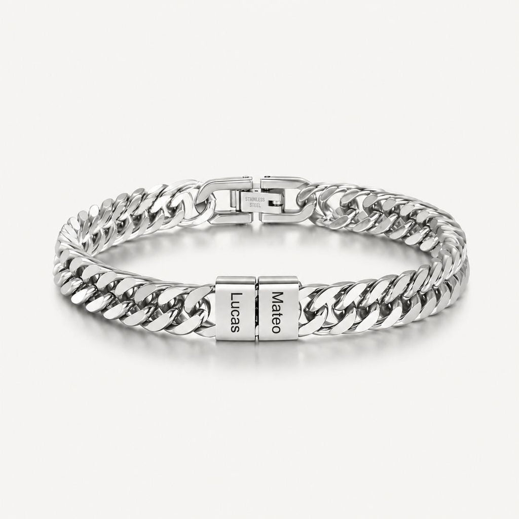 Pulsera cubana grabada para hombre - Moroveta