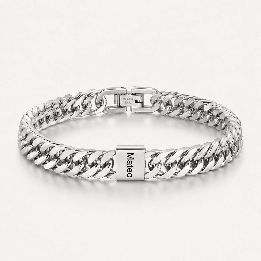 Pulsera cubana grabada para hombre - Moroveta