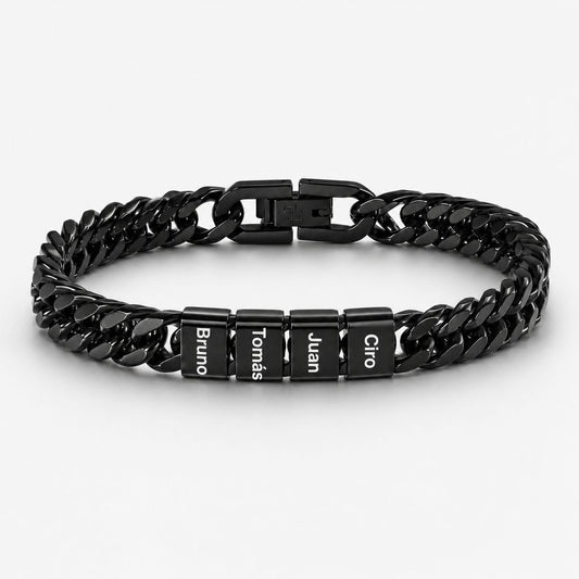 Pulsera cubana grabada para hombre - Moroveta