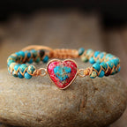 Pulsera de corazón de piedra jaspe - Moroveta