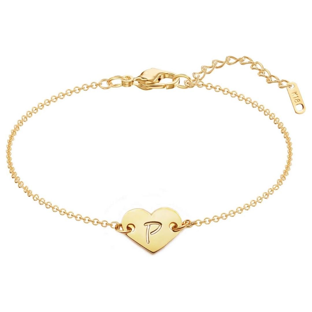 Pulsera de corazón personalizada con inicial - Moroveta