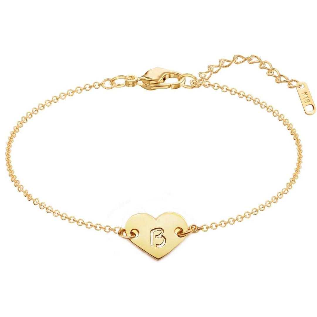 Pulsera de corazón personalizada con inicial - Moroveta