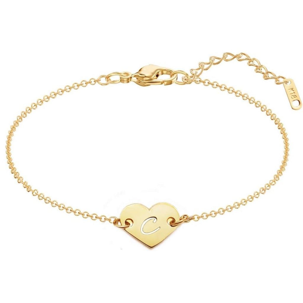 Pulsera de corazón personalizada con inicial - Moroveta