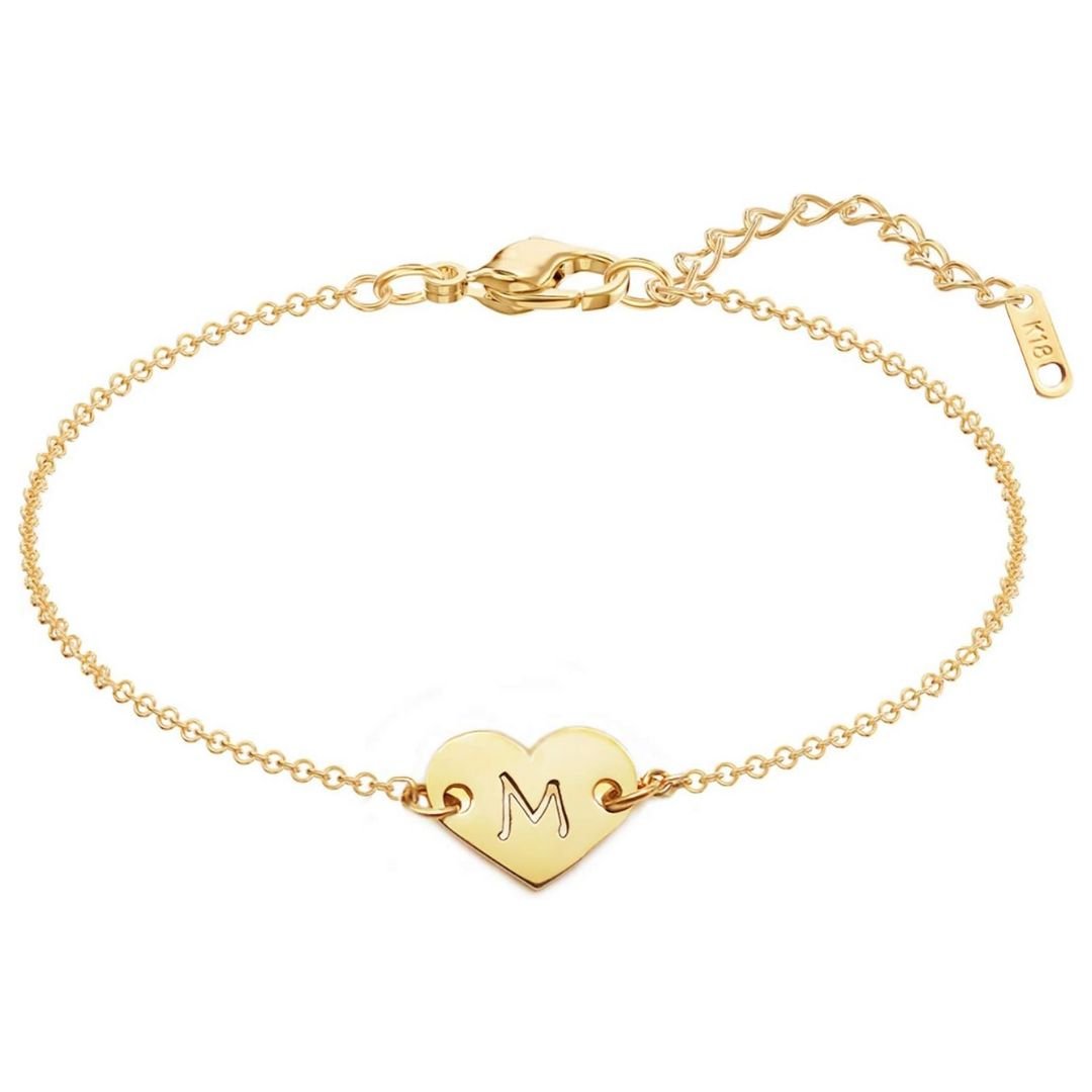 Pulsera de corazón personalizada con inicial - Moroveta