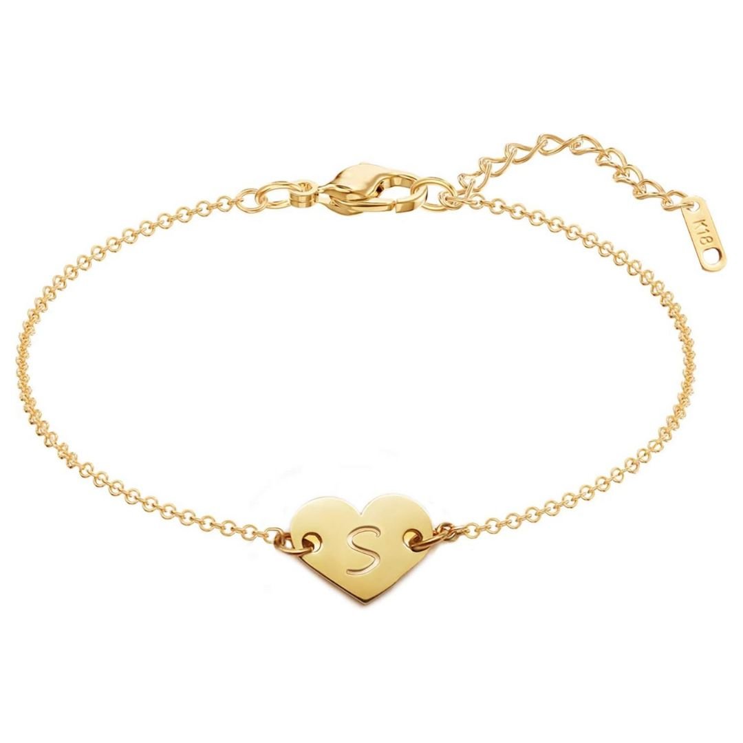Pulsera de corazón personalizada con inicial - Moroveta
