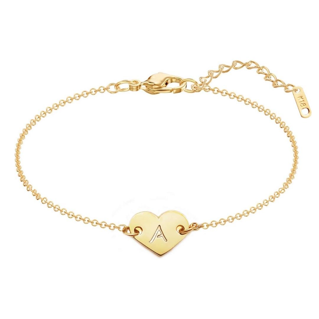 Pulsera de corazón personalizada con inicial - Moroveta