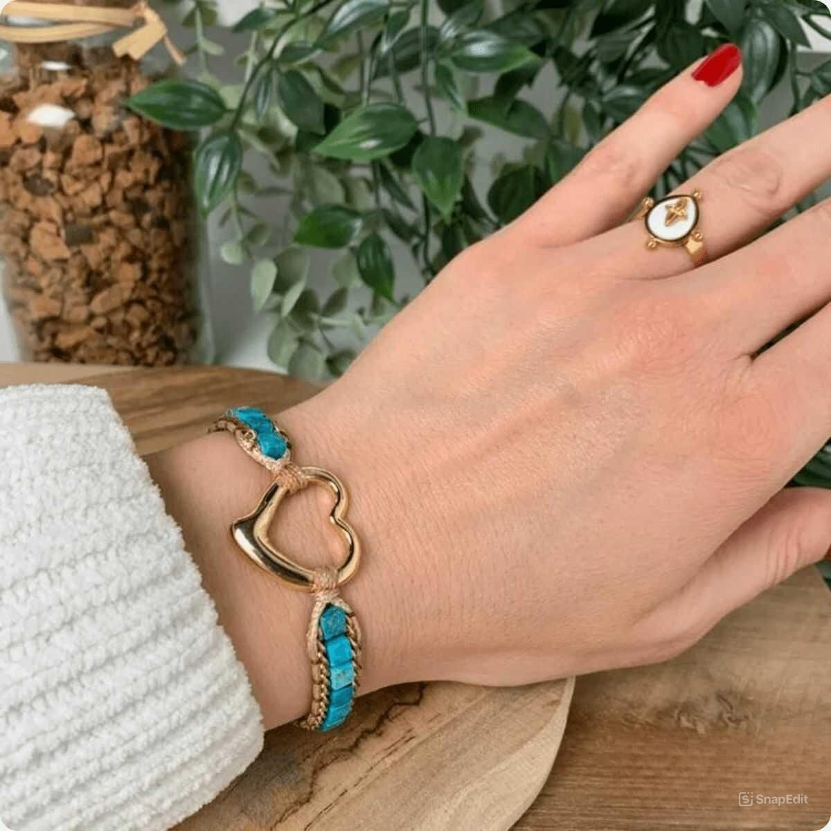 Pulsera de Corazón turquesa (Oferta 2x1) - Moroveta