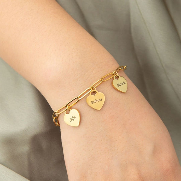 Pulsera de corazones personalizada - Moroveta