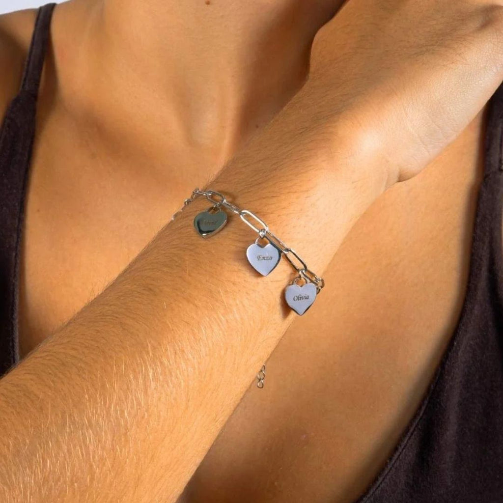 Pulsera de corazones personalizada - Moroveta