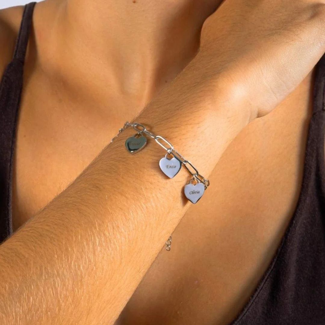 Pulsera de corazones personalizada - Moroveta