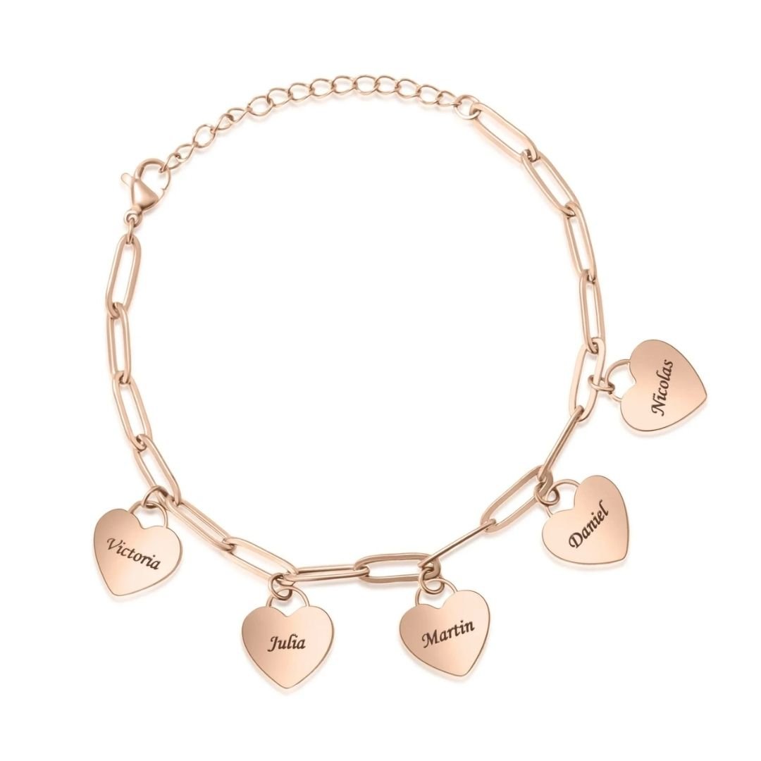 Pulsera de corazones personalizada - Moroveta