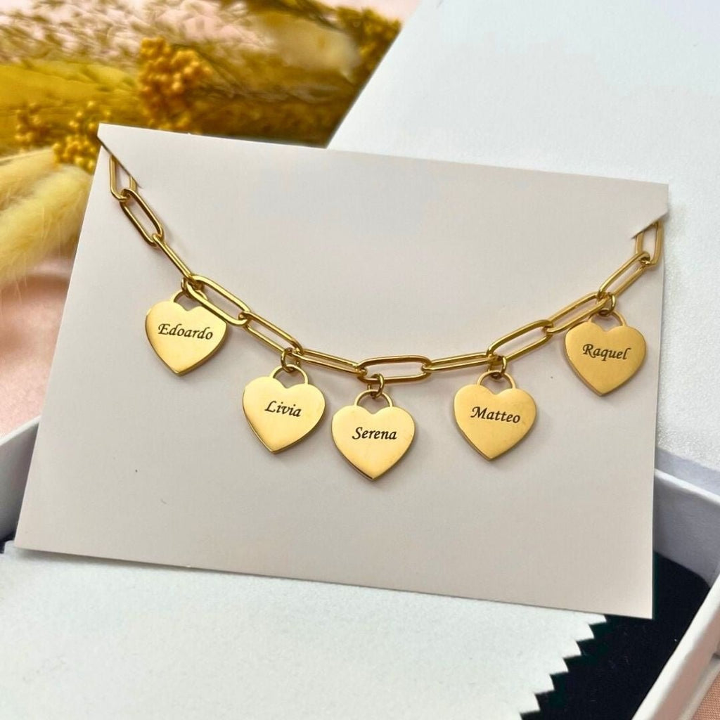 Pulsera de corazones personalizada - Moroveta