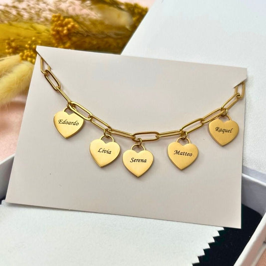 Pulsera de corazones personalizada - Moroveta