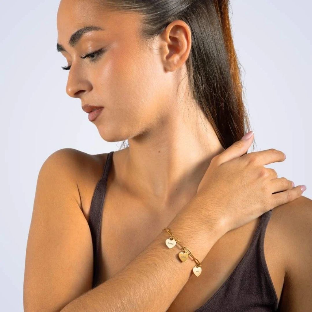 Pulsera de corazones personalizada - Moroveta