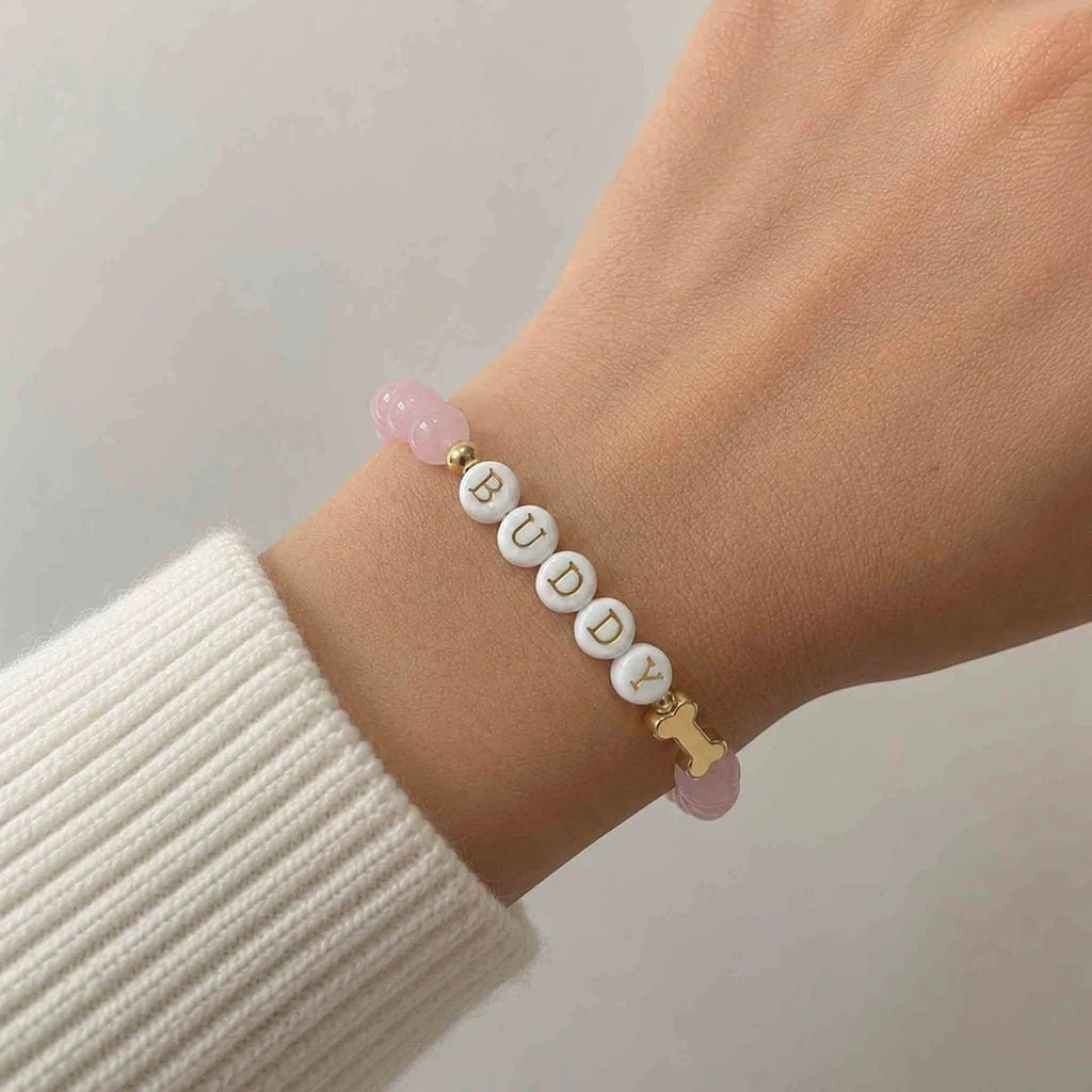 Pulsera de Cristales Personalizada con Nombre de Mascota - Moroveta