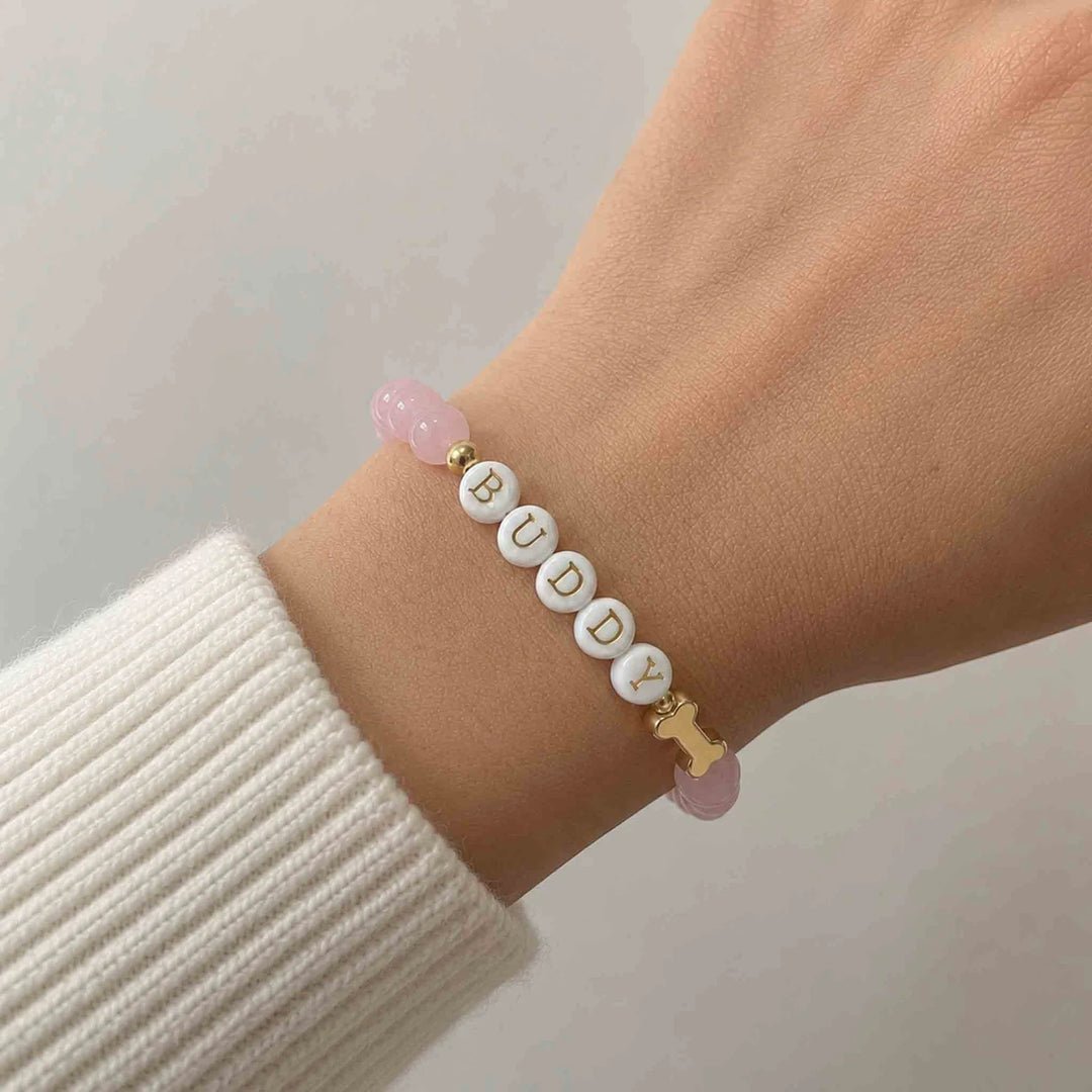 Pulsera de Cristales Personalizada con Nombre de Mascota - Moroveta