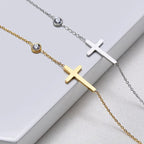 Pulsera de cruz con circonita - Moroveta
