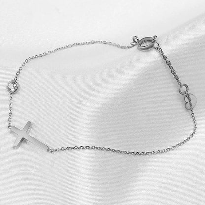 Pulsera de cruz con circonita - Moroveta