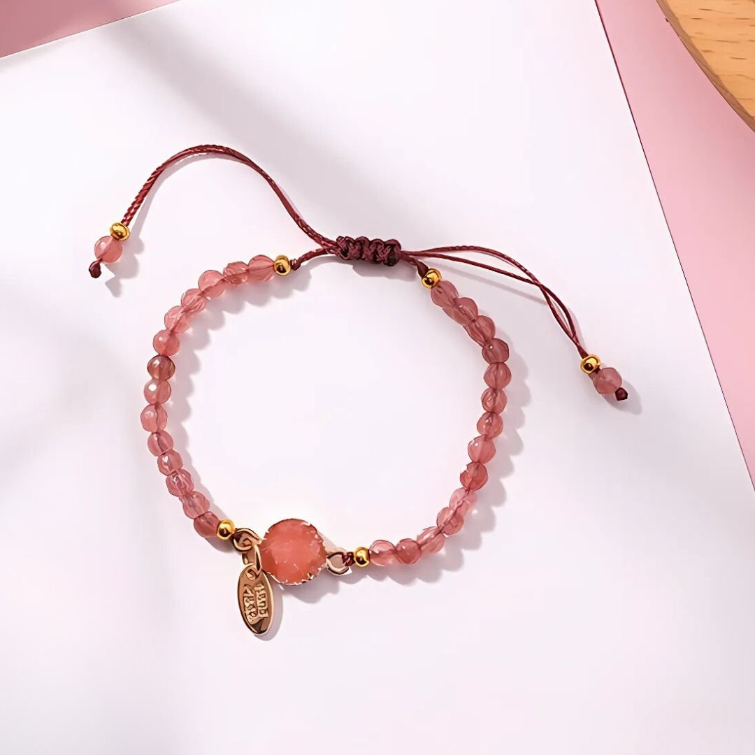 Pulsera de cuarzo rosa - Moroveta