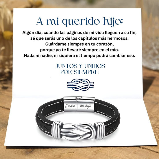 Pulsera de cuero - A mi querido hijo - Moroveta
