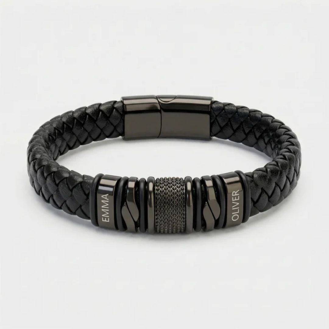 Pulsera de cuero con nombres - Moroveta