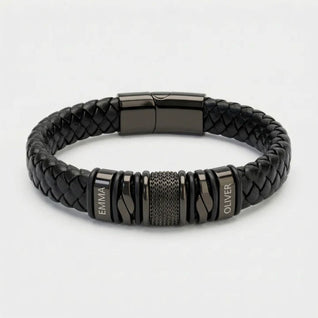 Pulsera de cuero con nombres
