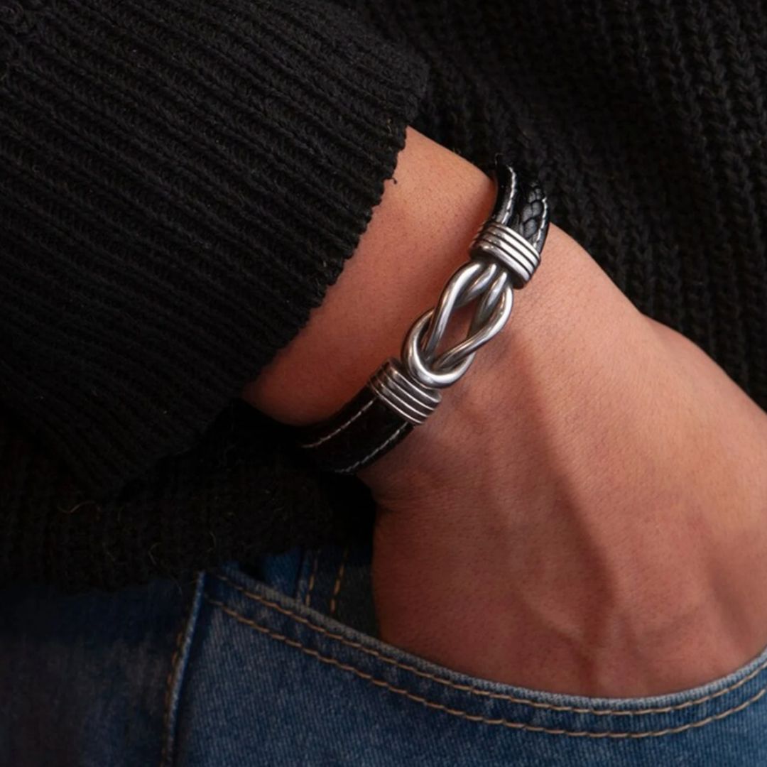 Pulsera de cuero para hombre - Love you forever - Moroveta