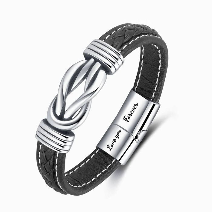 Pulsera de cuero para hombre - Love you forever - Moroveta