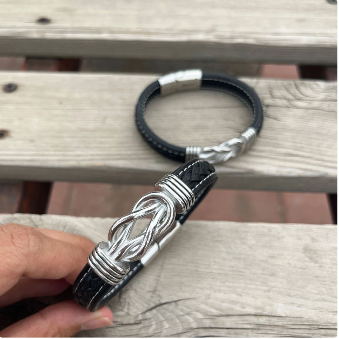Pulsera de cuero para hombre - Love you forever - Moroveta