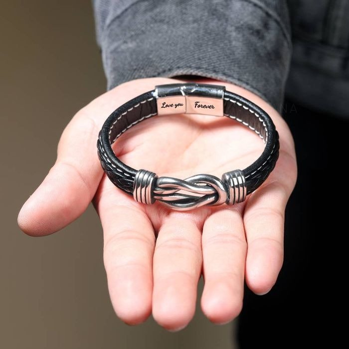 Pulsera de cuero para hombre - Love you forever - Moroveta